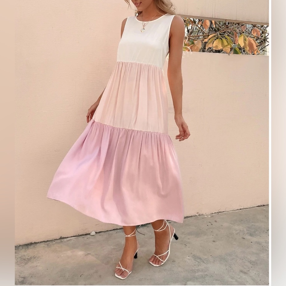 Boho Color Block Smock Dress - Picture 4 of 6